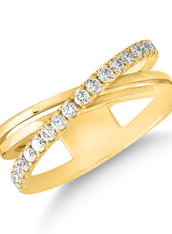 Inel din aur galben de 14K cu diamante de 0.46ct