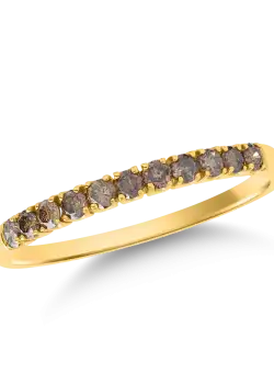 Inel din aur galben de 14K cu diamante maro de 0.33ct