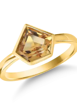 Inel din aur galben de 18K cu citrin de 1.222ct
