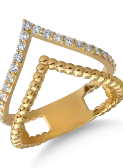 Inel din aur galben de 18K cu diamante de 0.42ct