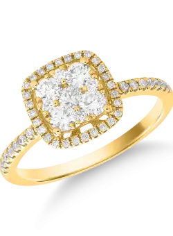 Inel din aur galben de 18K cu diamante de 0.5ct