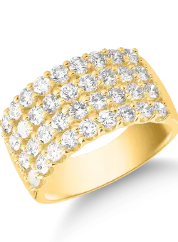 Inel din aur galben de 18K cu diamante de 2ct