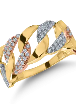 Inel din aur galben-roz