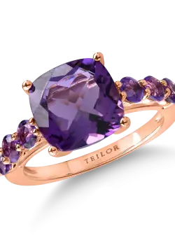 Inel din aur roz cu ametiste de 3.4ct