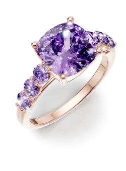 Inel din aur roz cu ametiste de 3.5ct