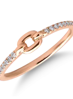 Inel din aur roz cu diamante de 0.10ct