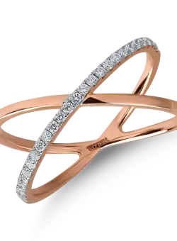 Inel din aur roz cu diamante de 0.166ct