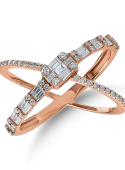 Inel din aur roz cu diamante de 0.65ct