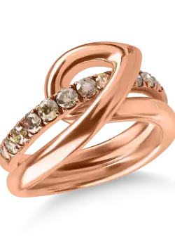 Inel din aur roz cu diamante maro de 0.73ct