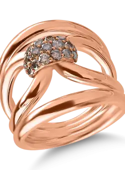 Inel din aur roz cu diamante maro de 0.76ct