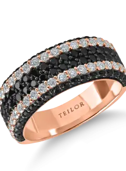 Inel din aur roz cu diamante microsetting de 1.7ct