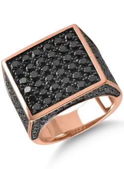 Inel din aur roz cu diamante negre de 2.78ct