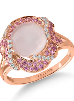 Inel din aur roz cu pietre pretioase si semipretioase de 3.4ct