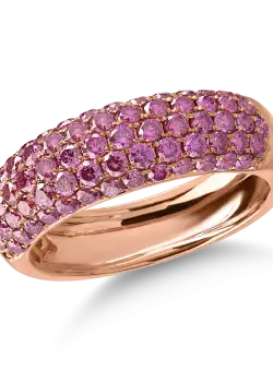 Inel din aur roz cu safire roz de 1.48ct