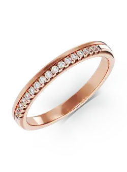 Inel din aur roz de 14K cu diamante de 0.11ct