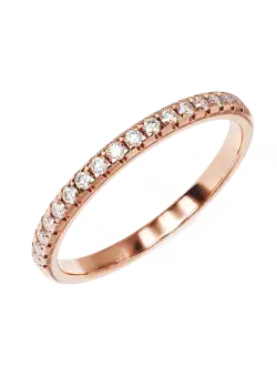 Inel din aur roz de 14K cu diamante de 0.17ct