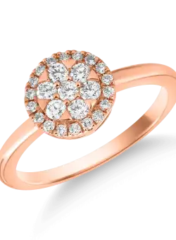 Inel din aur roz de 14K cu diamante de 0.42ct