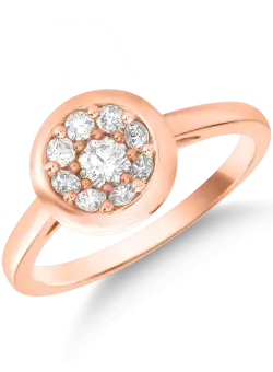 Inel din aur roz de 14K cu diamante de 0.61ct