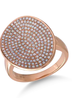 Inel din aur roz de 14K cu diamante de 0.657ct