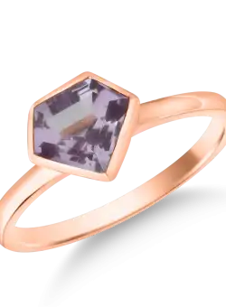 Inel din aur roz de 18K cu ametist roz de 1.34ct