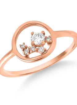 Inel din aur roz de 18K cu diamante de 0.137ct