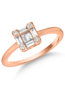 Inel din aur roz de 18K cu diamante de 0.276ct