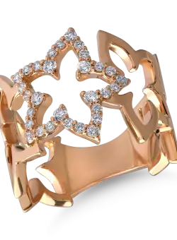 Inel din aur roz de 18K cu diamante de 0.36ct