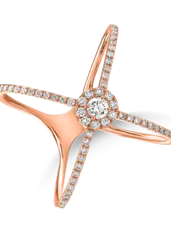 Inel din aur roz de 18K cu diamante de 0.46ct