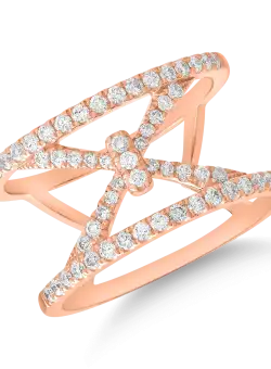 Inel din aur roz de 18K cu diamante de 0.51ct