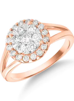 Inel din aur roz de 18K cu diamante de 0.5ct