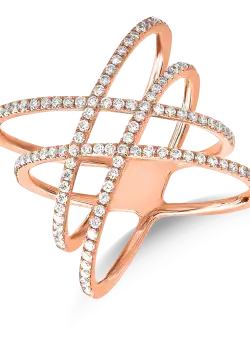 Inel din aur roz de 18K cu diamante de 0.66ct