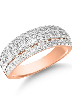 Inel din aur roz de 18K cu diamante de 0.985ct