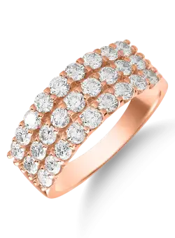 Inel din aur roz de 18K cu diamante de 1ct