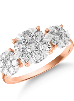 Inel din aur roz de 18K cu diamante de 1ct