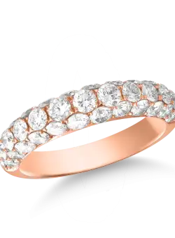 Inel din aur roz de 18K cu diamante de 2.03ct