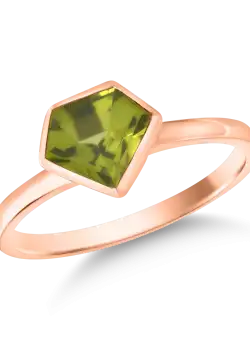 Inel din aur roz de 18K cu peridot de 1.43ct