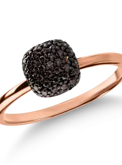 Inel din aur roz-negru