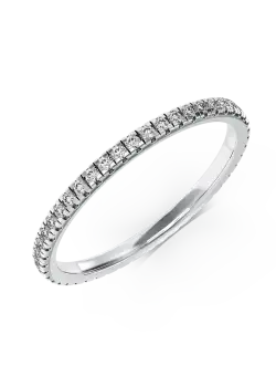 Inel eternity din aur alb cu diamante de 0.3ct