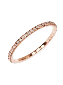Inel eternity din aur roz cu diamante de 0.14ct