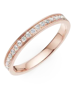 Inel eternity din aur roz cu diamante de 0.3ct