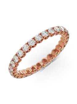 Inel eternity din aur roz cu diamante de 1ct
