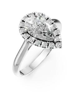 Inel Flora din aur alb cu diamante de 1.28ct create in laborator