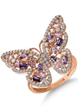 Inel fluture din aur roz