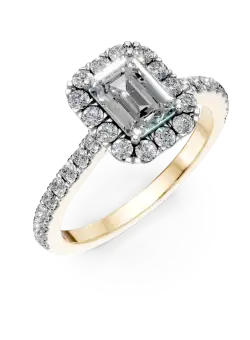 Inel Gema din aur galben cu diamante de 1.17ct create in laborator