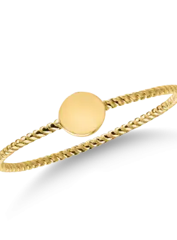 Inel geometric din aur galben