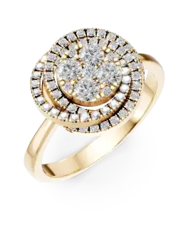 Inel geometric din aur galben cu diamante de 0.6ct