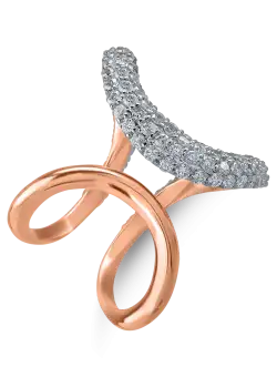 Inel geometric din aur roz cu diamante de 1.45ct