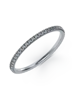 Inel infinity din aur alb de 14K cu diamante de 0.15ct