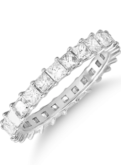 Inel infinity din aur alb de 18K cu diamante de 2ct