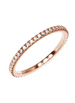 Inel infinity din aur roz de 14K cu diamante de 0.26ct
